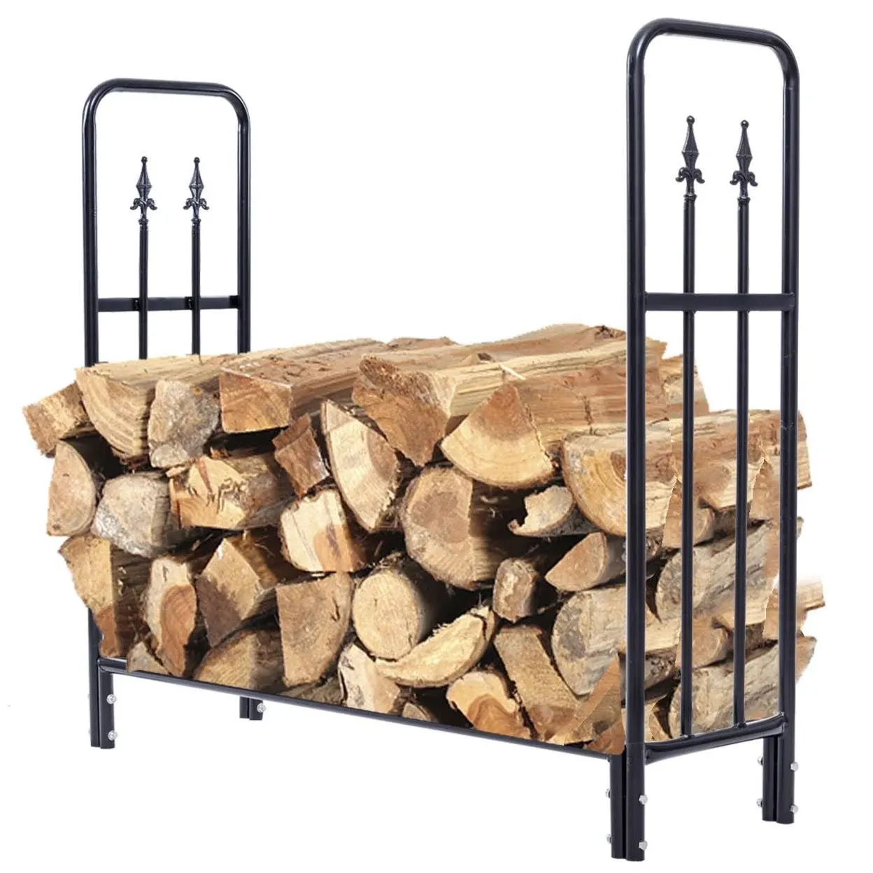 4 Feet Outdoor Heavy Duty Steel Firewood Wood Storage Rack