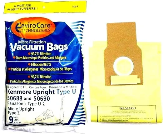 12 KENMORE UPRIGHT 50688 &amp; 50690 MICROFILTRATIO<wbr/>N VACUUM SWEEPER BAGS