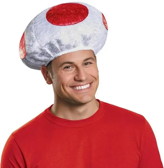 Adults Nintendo Mario Brothers Red Mushroom Hat Costume Accessory