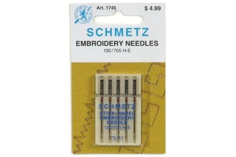 Schmetz Gold Titanium Embroidery Needles Size 90/14