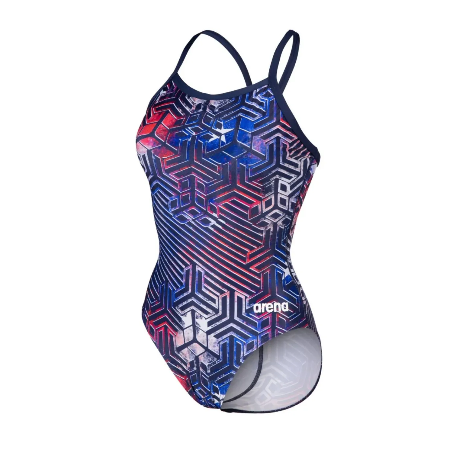 Arena Women's Kikko Pro Light Drop Back One Piece Swimsuit - US Flag - Swimoutlet.com