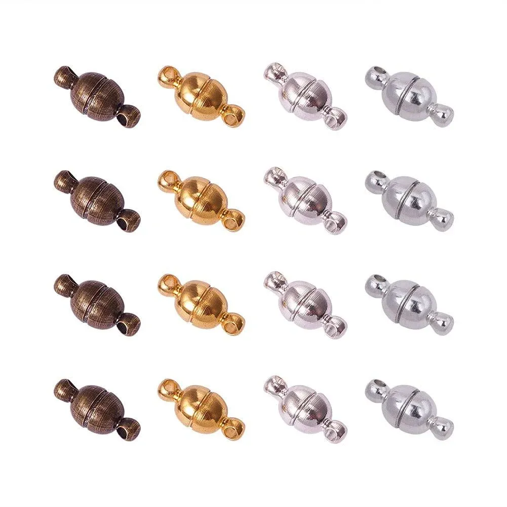 PH PandaHall 100 Sets Brass Magnetic Clasps Mixed Color Round Magnet Converter Jewelry Clasps Buckle Ball for Bracelet Necklace Jewelry DIY Making