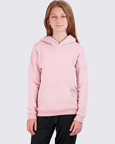 Real Essentials 3 Pack: Girls' Soft Brushed Fleece Pullover Hoodie Sweatshirt ...