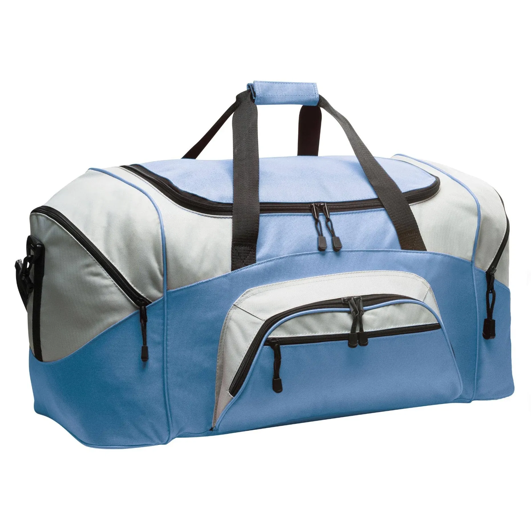 Port & Company BG99 Colorblock Sport Duffel - Carolina Blue/Grey