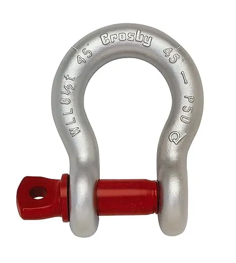 Crosby 1018473 Carbon Steel G-209 Screw Pin Anchor Shackle, Galvanized, 3-1/4 Ton Working Load Limit, 5/8" Size