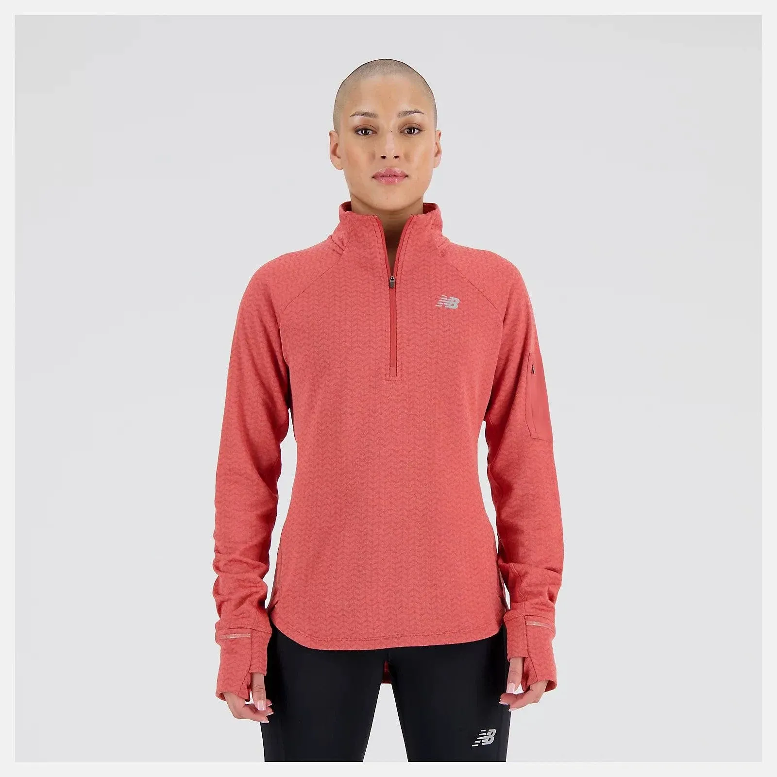 New Balance Heat Grid Half Zip Pullover - Women's S Astro Dust Heather