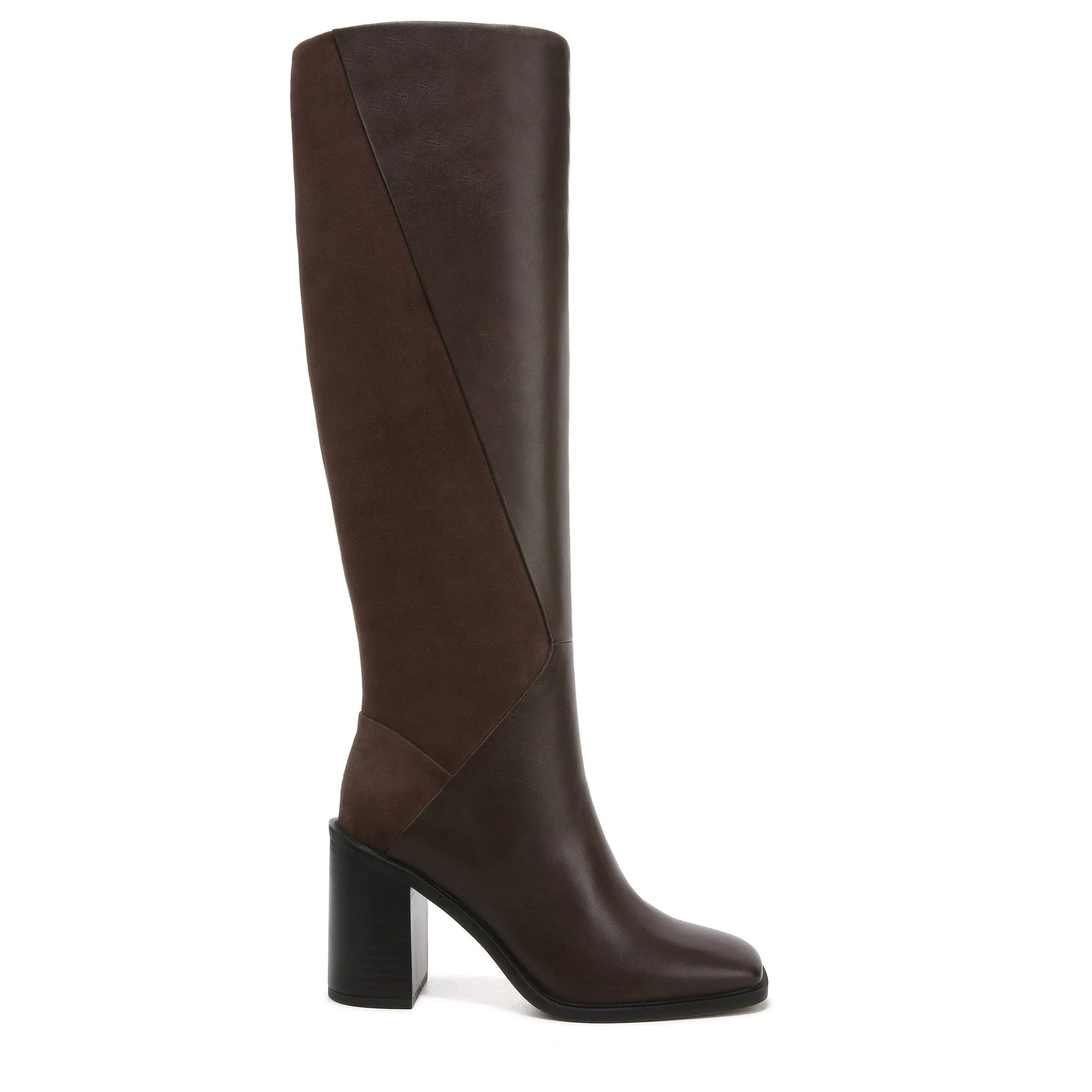 Stevie Womens Leather Square Toe Knee-High Boots