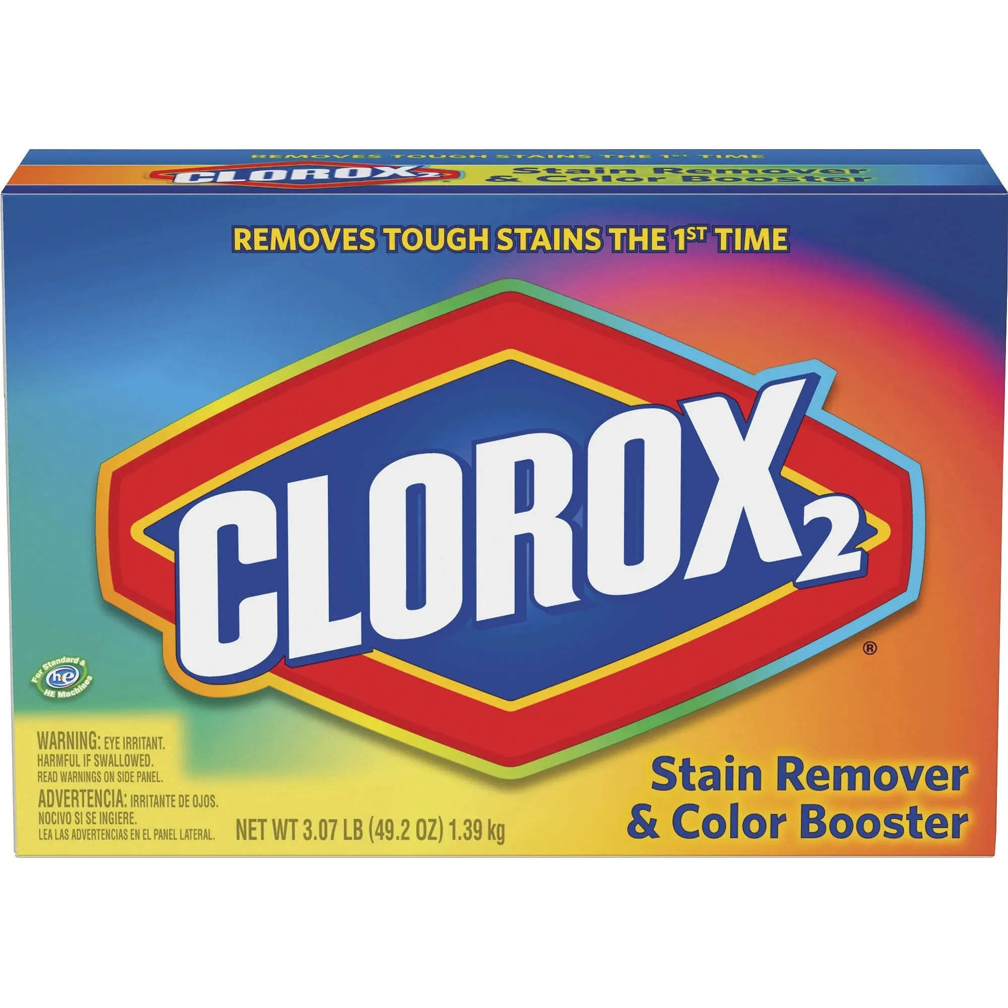 Clorox 2 Stain Remover and Color Booster Powder, Original, 49.2 oz Box, 4/Carton