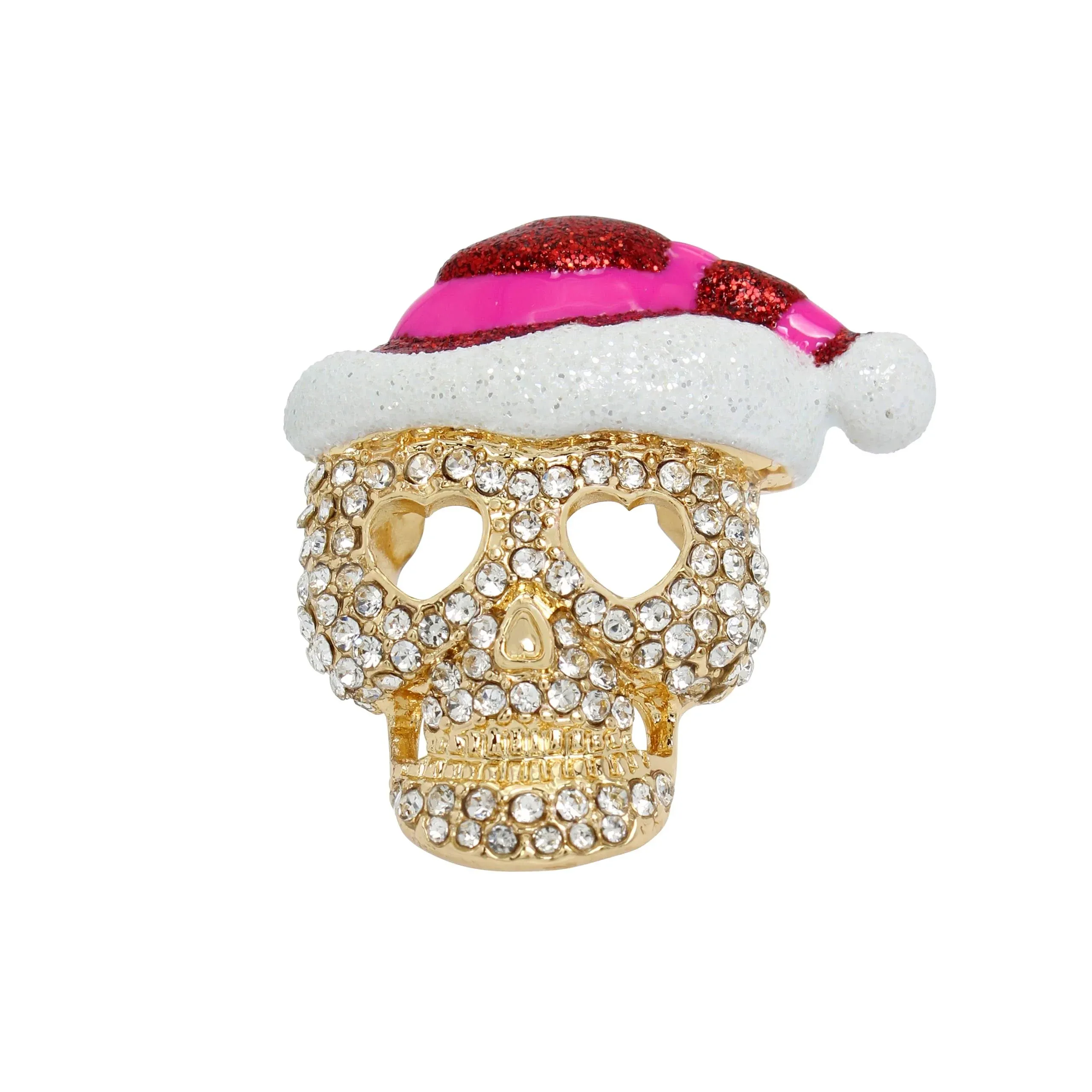 Betsey Johnson | Faux Stone Santa Skull Cocktail Ring - Pink | Realry