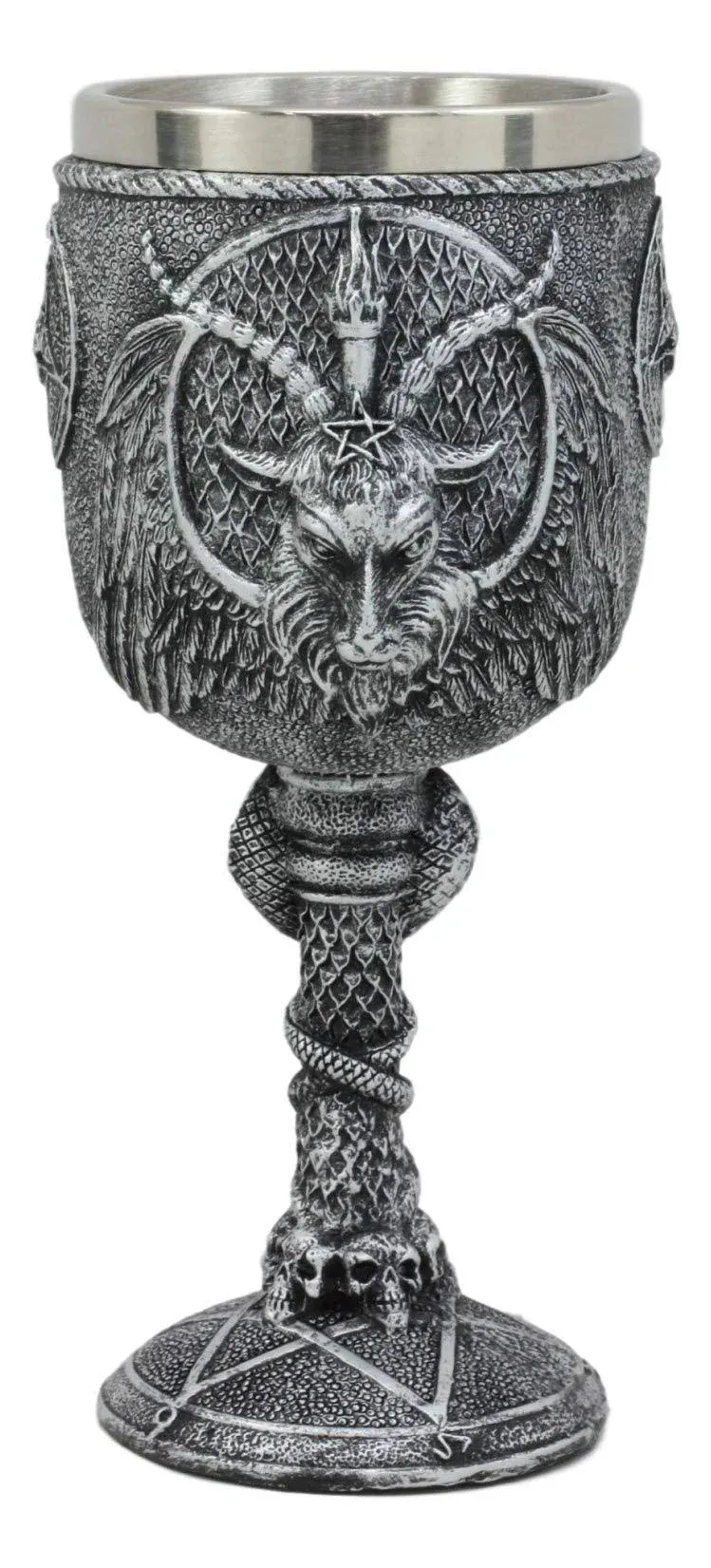 Ebros Dark Baphomet Wine Goblet Drink Beverage Chalice Knights Of Templar