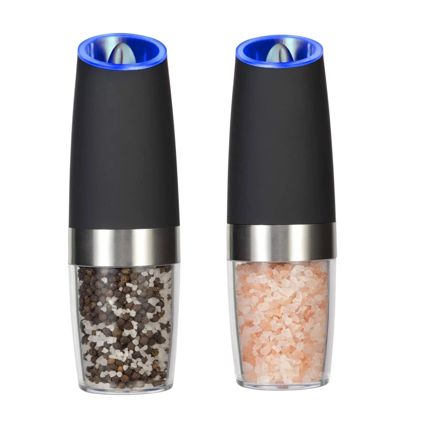 LaGoldoo Salt and Pepper Gravity Grinder Set, 2pcs Electric Pepper and Salt Mill ...