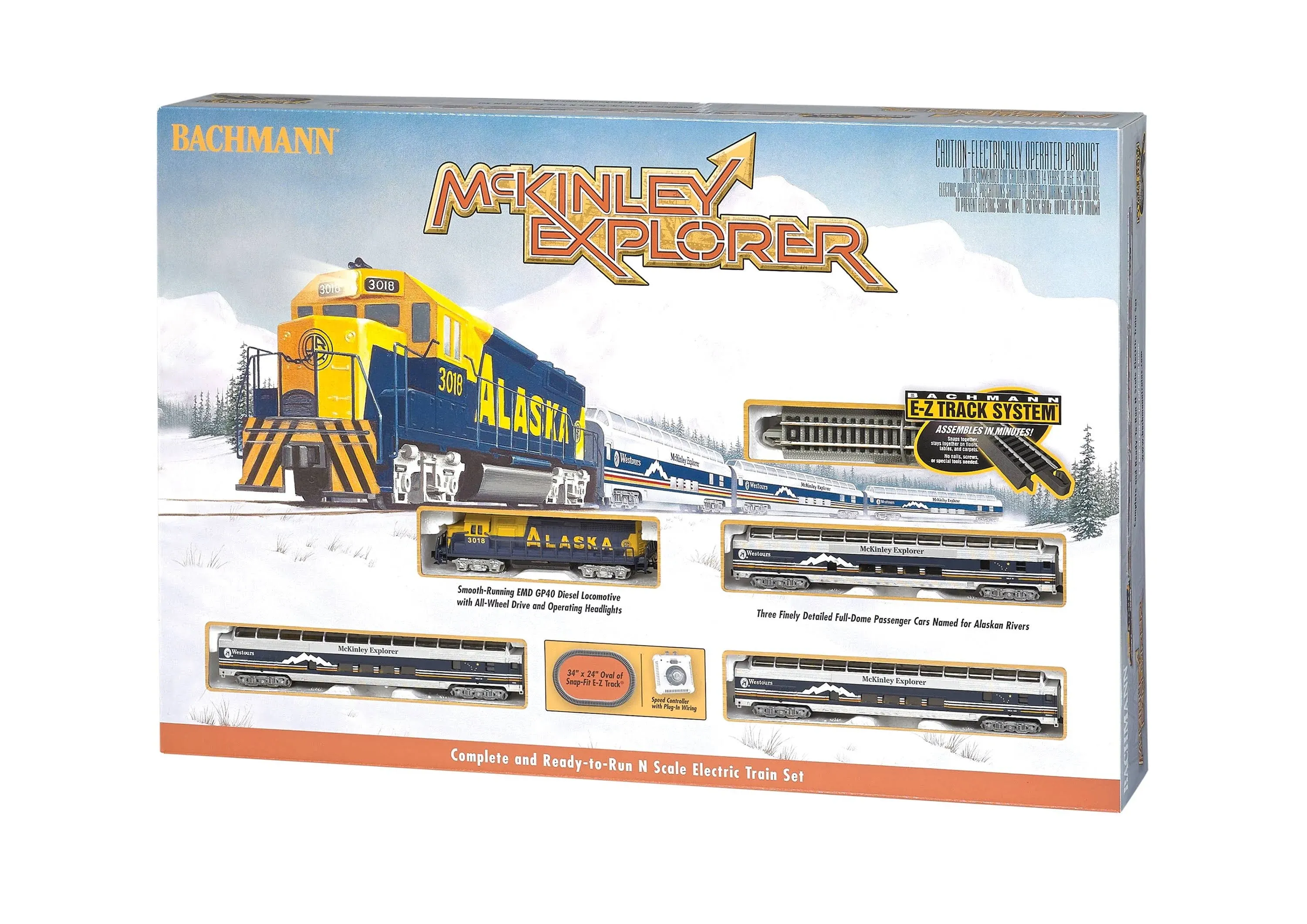 Bachmann Trains - McKinley Explorer Ready To Run Electric Passenger Train Set - N Scale , Navy