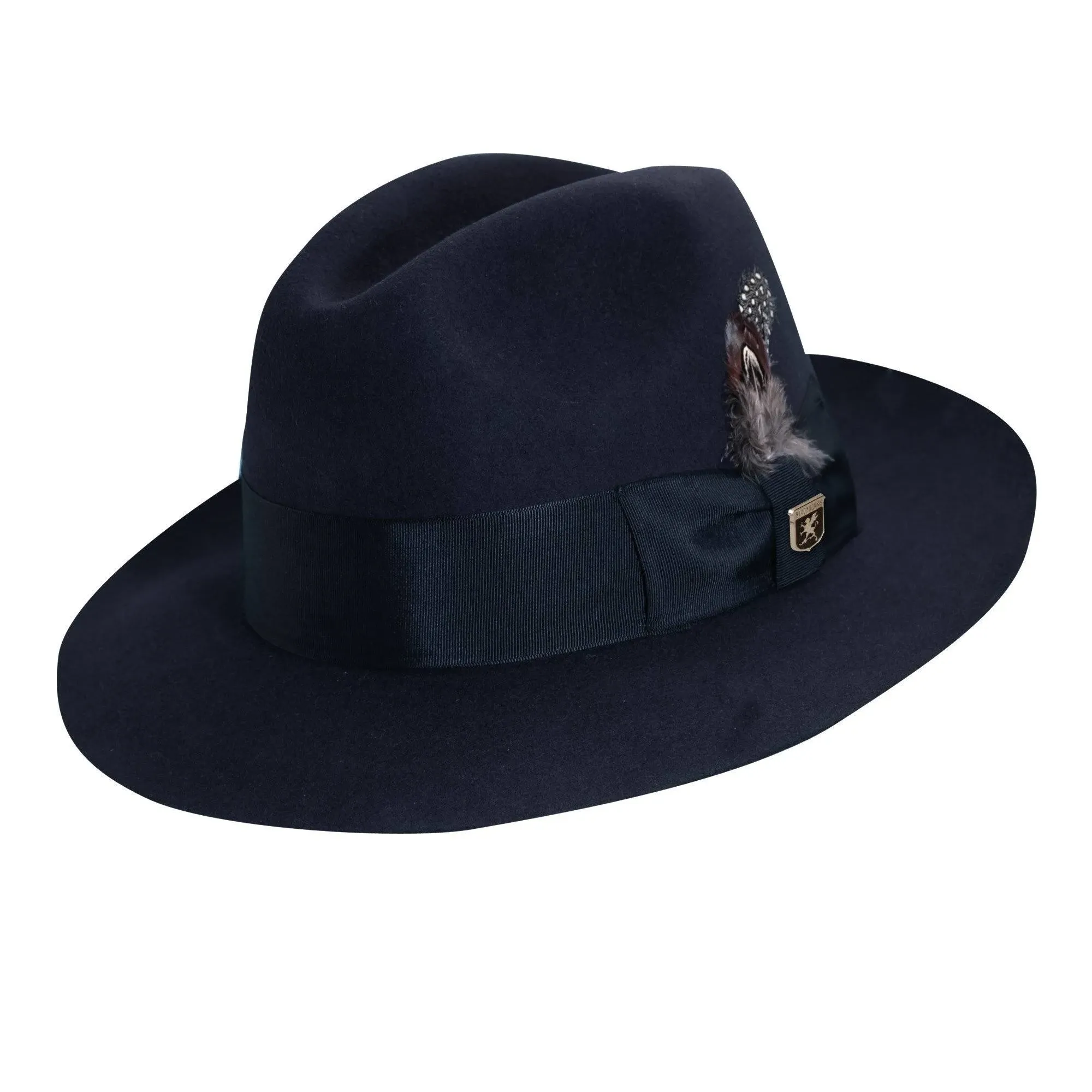 Stacy Adams Cannery Row Wool Felt Fedora Hat: Size: L Navy