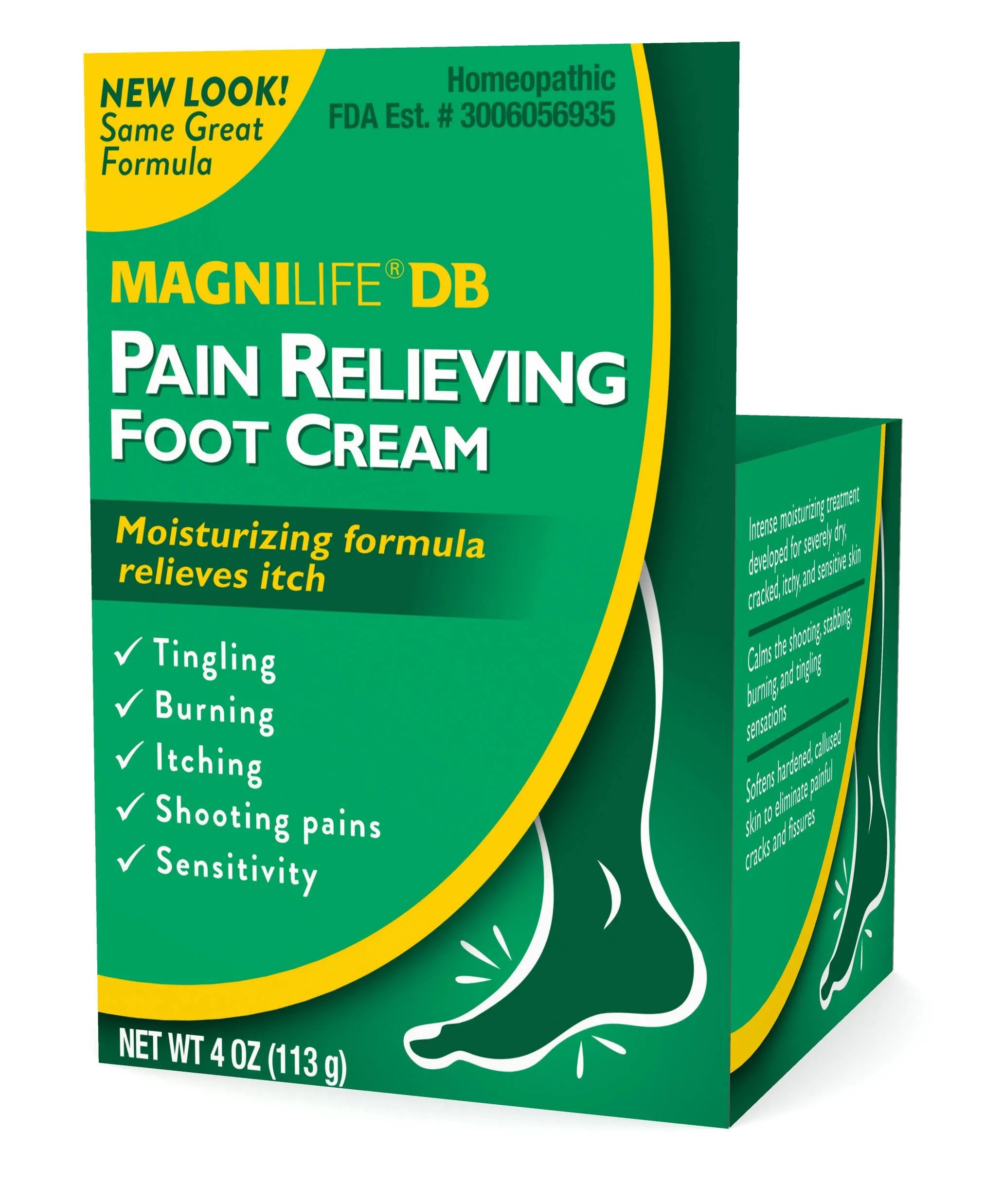 MagniLife Pain Relieving Foot Cream, All-Natural Moisturizing Foot Pain Relief with Beeswax and Eucalyptus to Soothe Soreness, Burning, Tingling, and Sensitivity - 4ozMagniLife Pain Relieving Foot Cream, All-Natural Moisturiz…