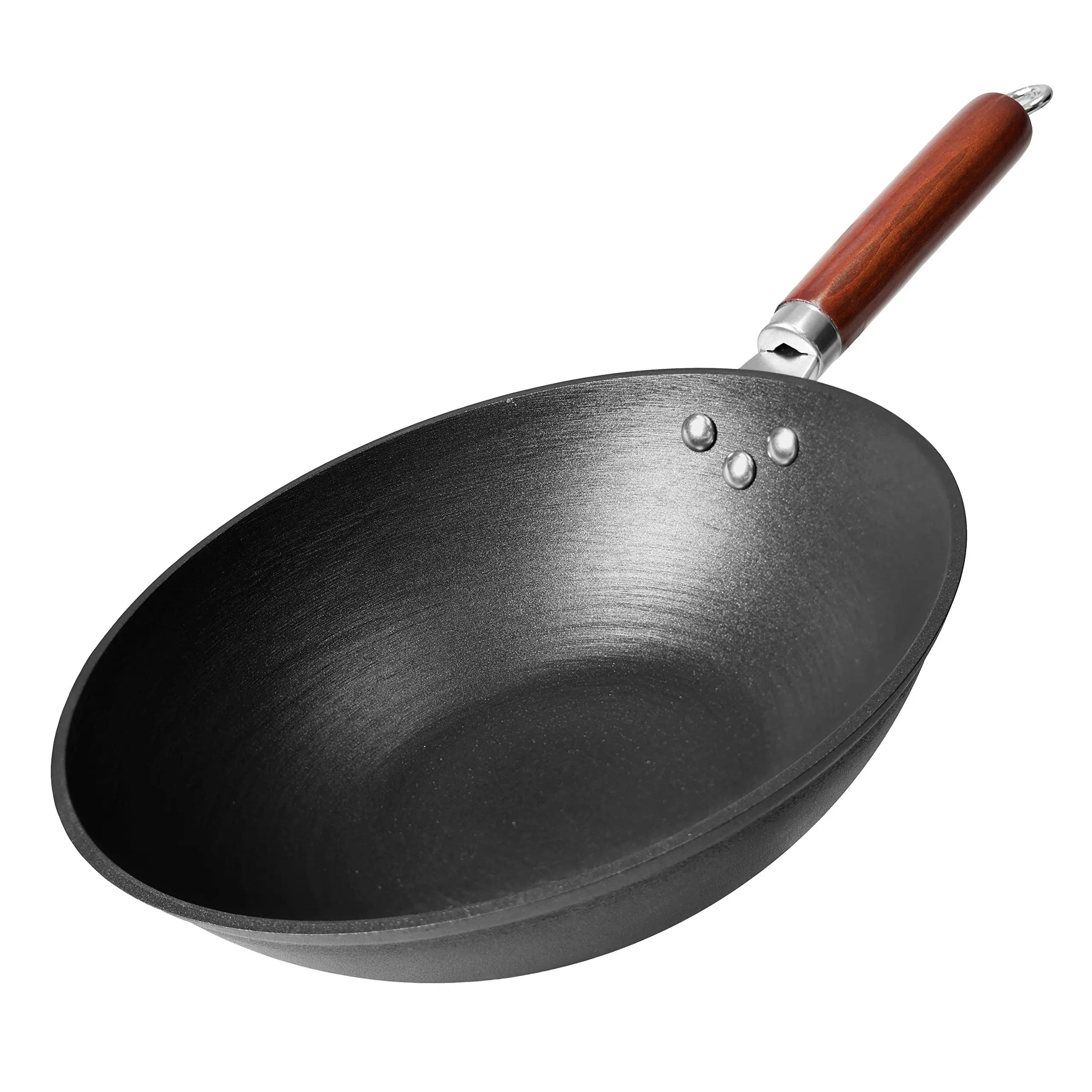 Wok, Stir Fry Pan, Wooden Handle, 11 inch | adamsbargainshop