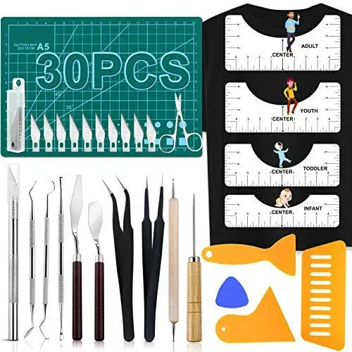 30 PCS Precision Craft Weeding Tools for Weeding Vinyl, DIY Art Work Cutting, Hobby, Scrapbook,Sewing.