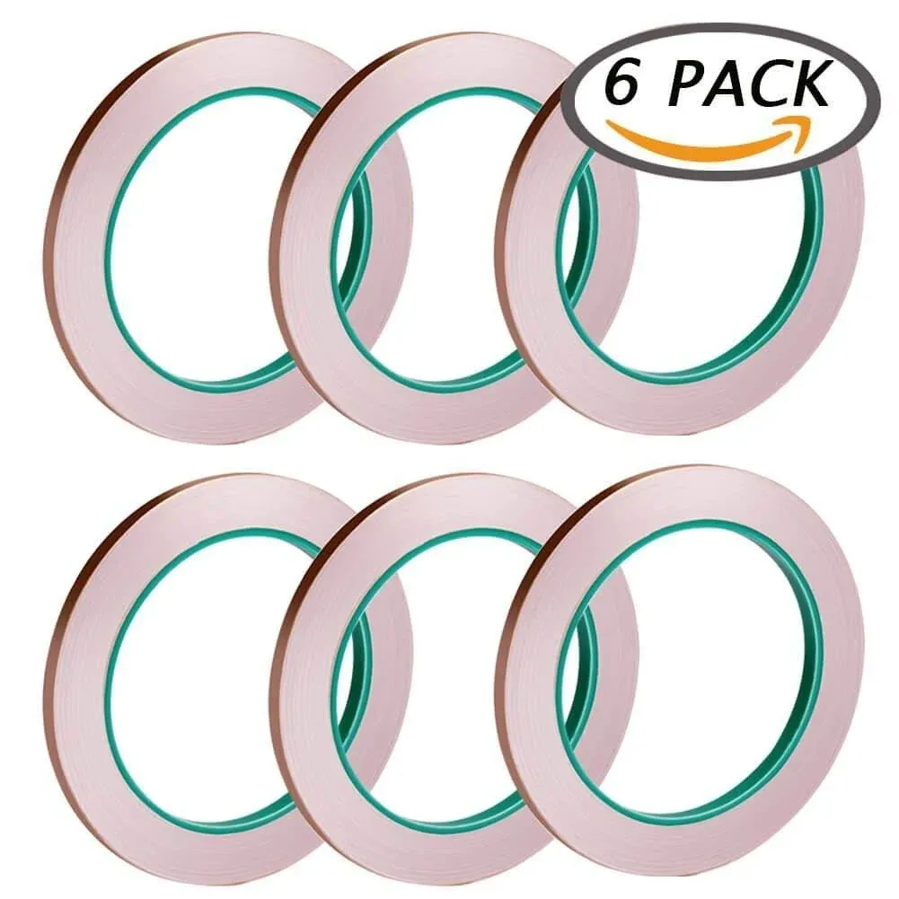 Selizo 6 Pack Copper Foil Tape with Conductive Adhesive for EMI Shielding