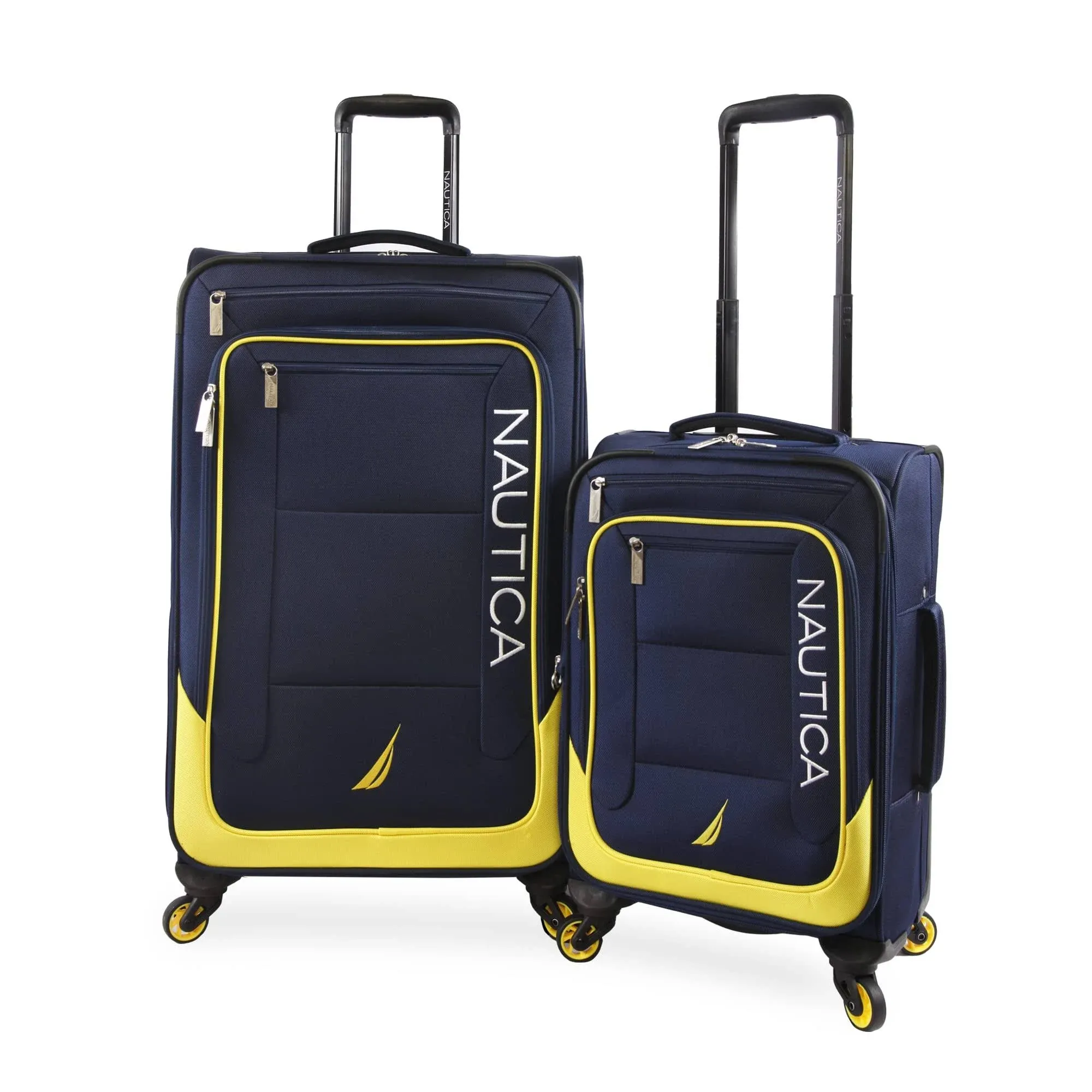 Nautica Helios Softside Luggage W Spinner Wheels Navy Yellow