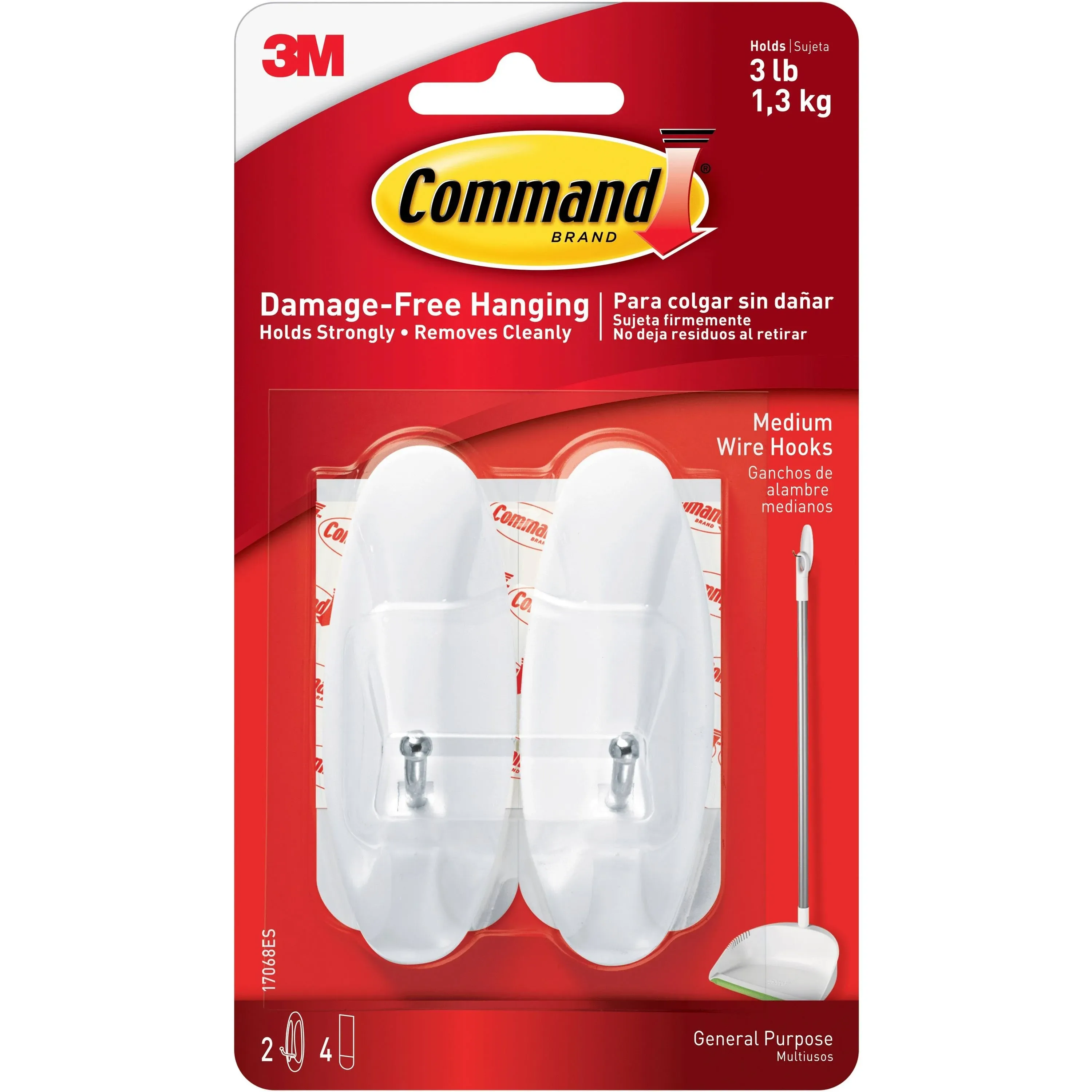 3M Command General Purpose Hooks, Medium - 2 pack