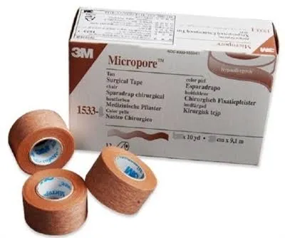 Medical Tape 3M™ Micropore™ Tan 2 Inch x 10 Yard Paper NonSterile 1533-2 Box of 6