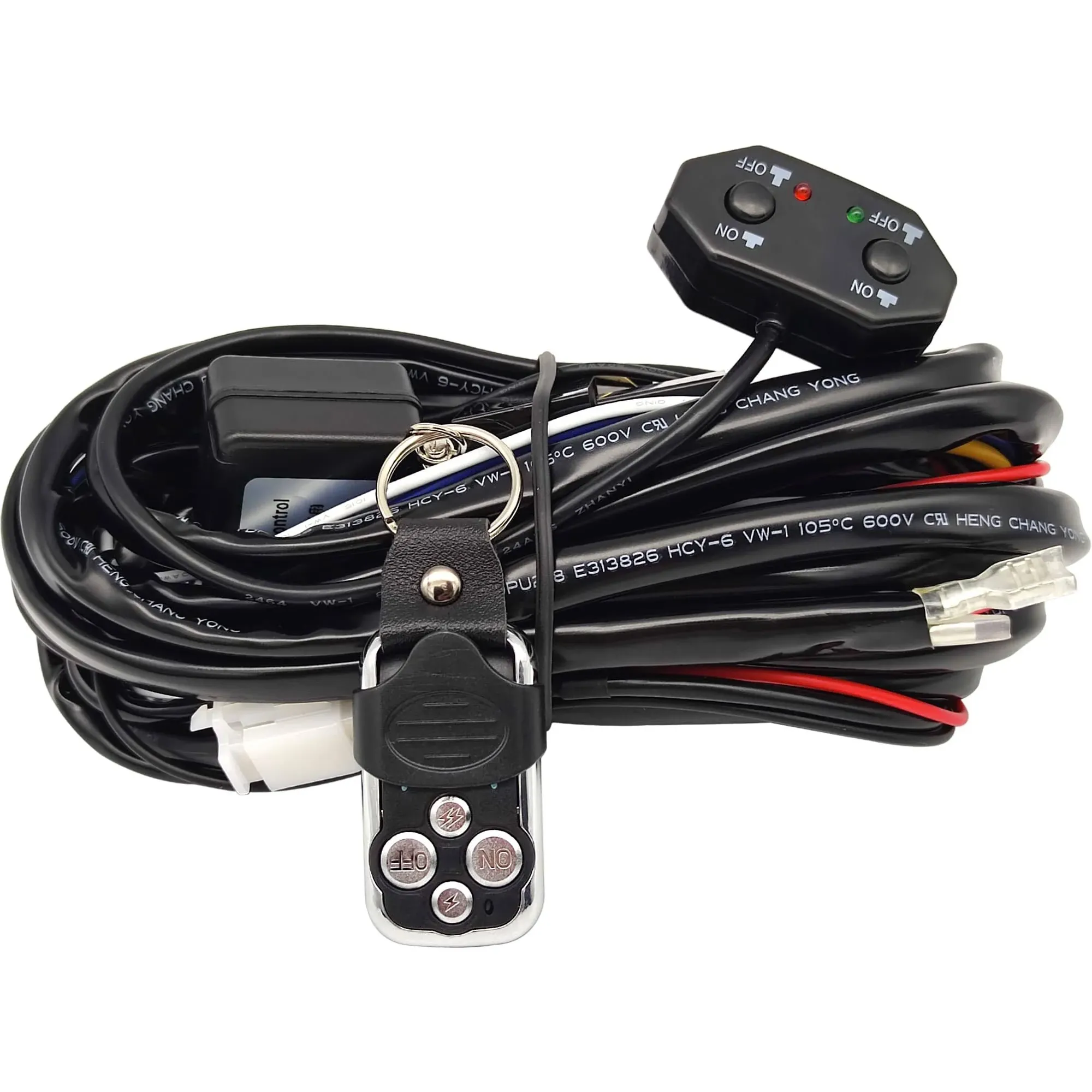 Double Color/high Low Beam Wiring Harness Kit with Remote Control Dc12v Maximum 300w 40a Led Lights Wiring Harness Switch Relay 14awg Core Cable