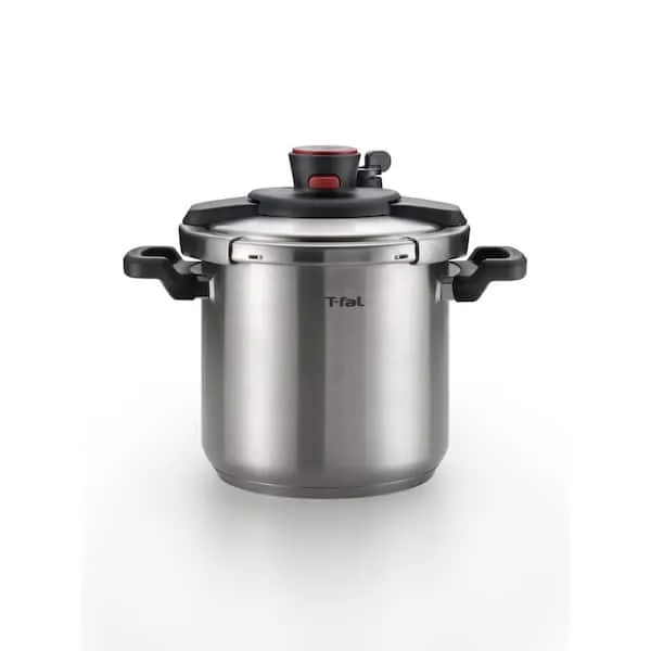 T-fal Clipso Stainless Steel Pressure Cooker 8 Quart Induction Cookware, Pots and Pans, Dishwasher Safe Silver