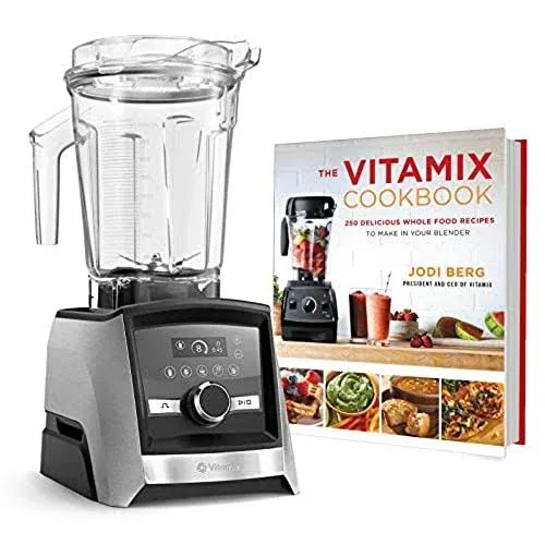 Vitamix A3500 Ascent Series Smart Blender, Professional-Grade, 64 oz. Low-Profile Container Bundle with The Vitamix Cookbook - 250 Delicious Whole Food Recipes (Brushed Stainless)