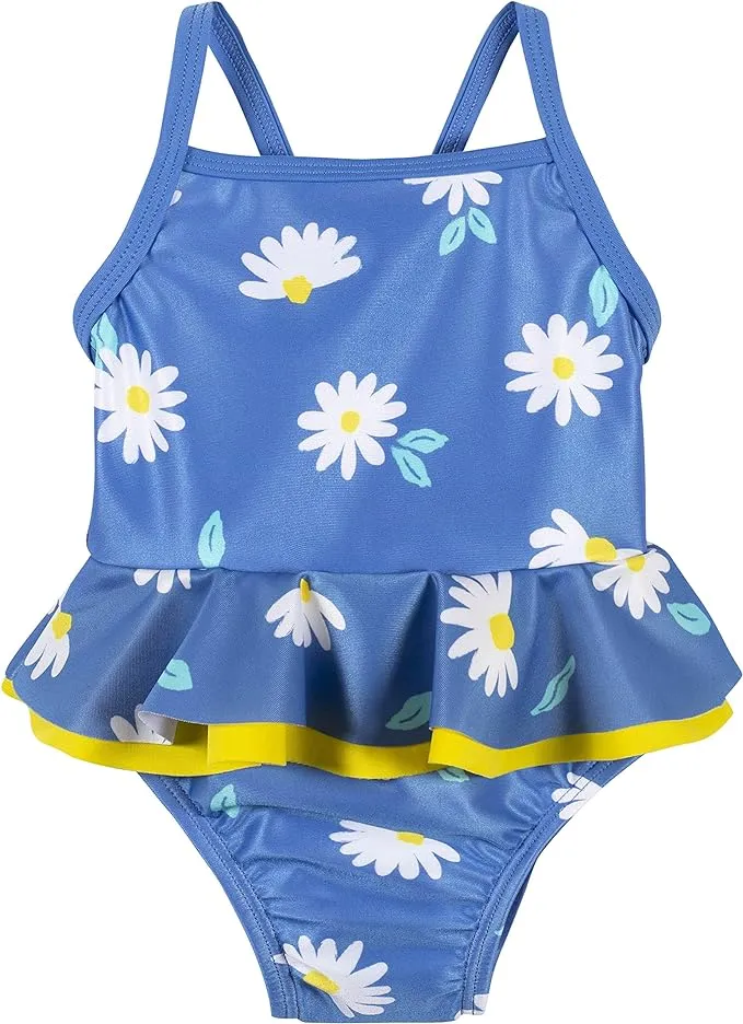 Gerber Baby & Toddler Girls UPF 50+ Darling Daisy One-Piece Swimsuit - 3-6mo