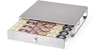 Nifty Solutions Rolling Mini Coffee Pod Drawer – Compatible with K-Cups, 24 Pod Capacity, Black