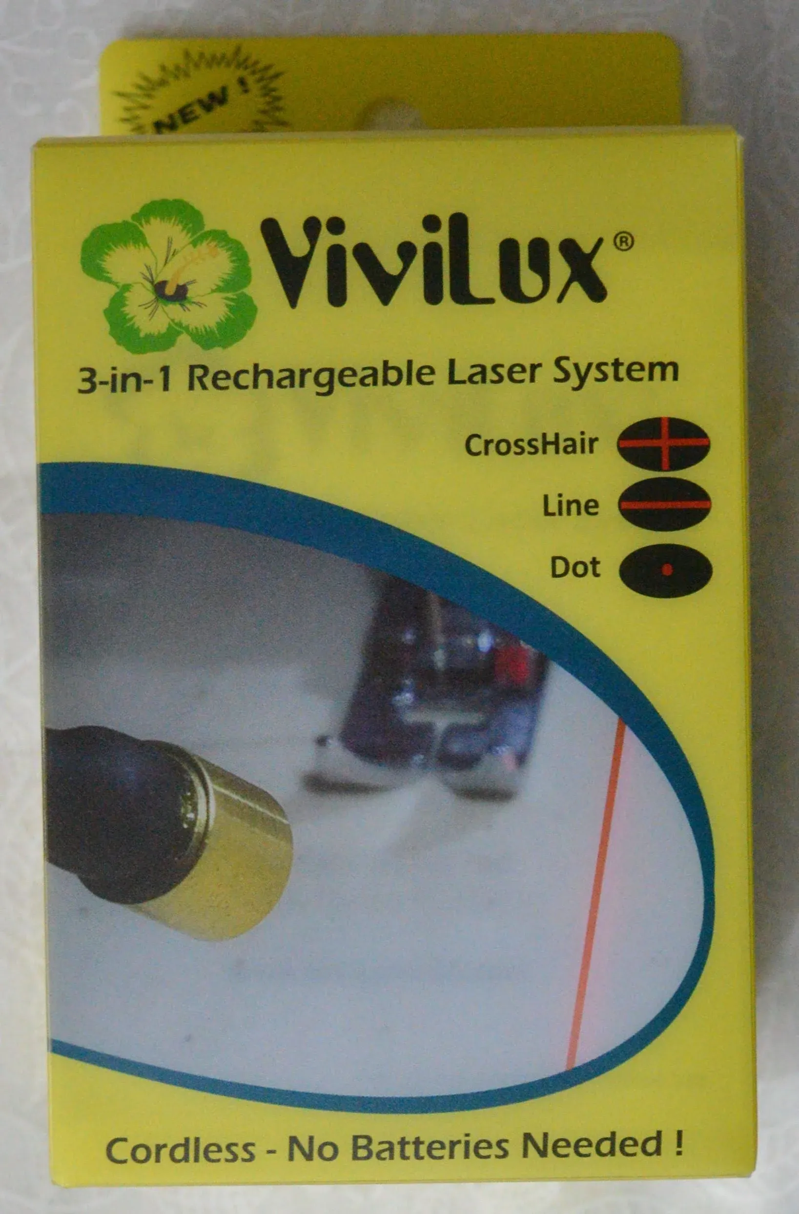 ViviLux 3-in-1 Rechargeable Red Laser System with Adjustable Line