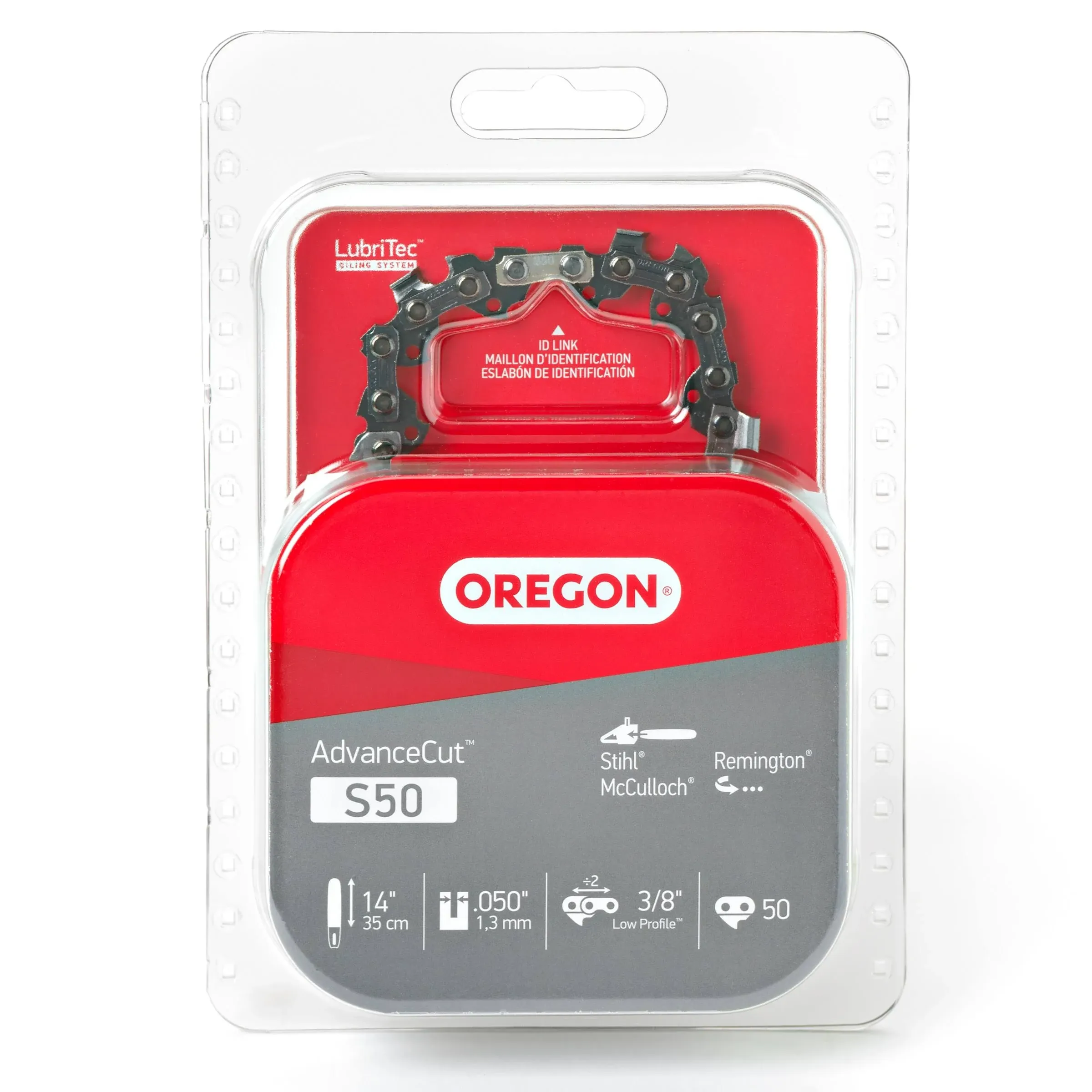 Oregon S50 AdvanceCut Replacement Chainsaw Chain for 14-Inch Guide Bar, 50 Drive Links, Pitch: 3/8" Low Profile, .050" Gauge, Low Vibration