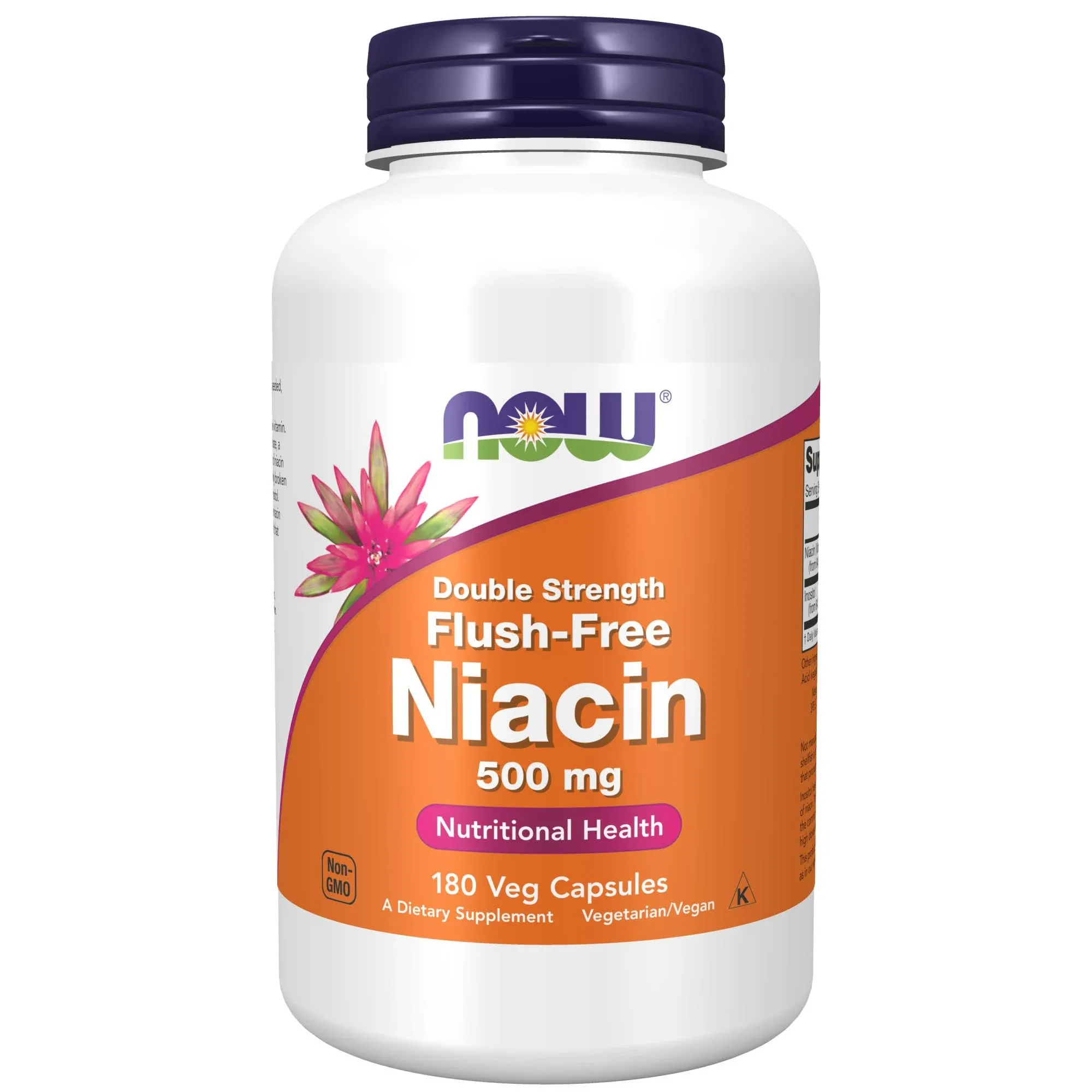 Now Foods Niacin Flush-Free 500 MG Double Strength Capsules 180