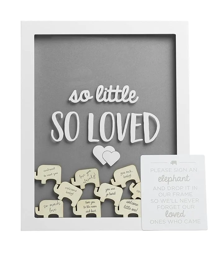 Pearhead Little Wishes Signature Guestbook Photo Frame - Gray/White