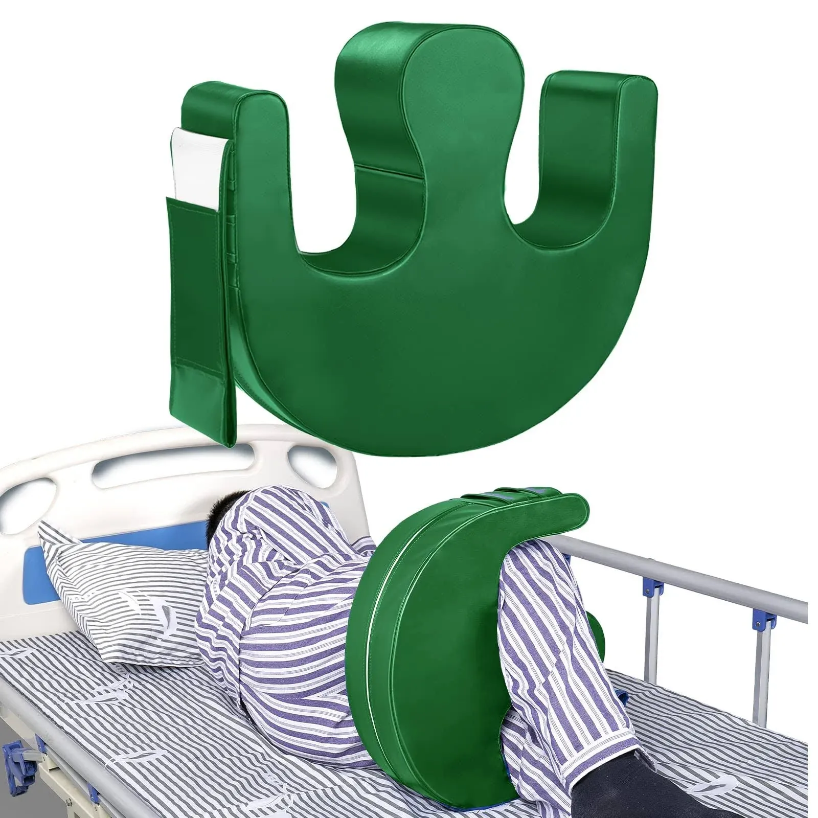 Duzzy Patient Turning Device, Turnover Device for Bedridden Elderly Patients, Waterproof Detachable PU Leather Turning Pillow, Lift Assist Nursing Help The Bedridden Patient Products (Green)