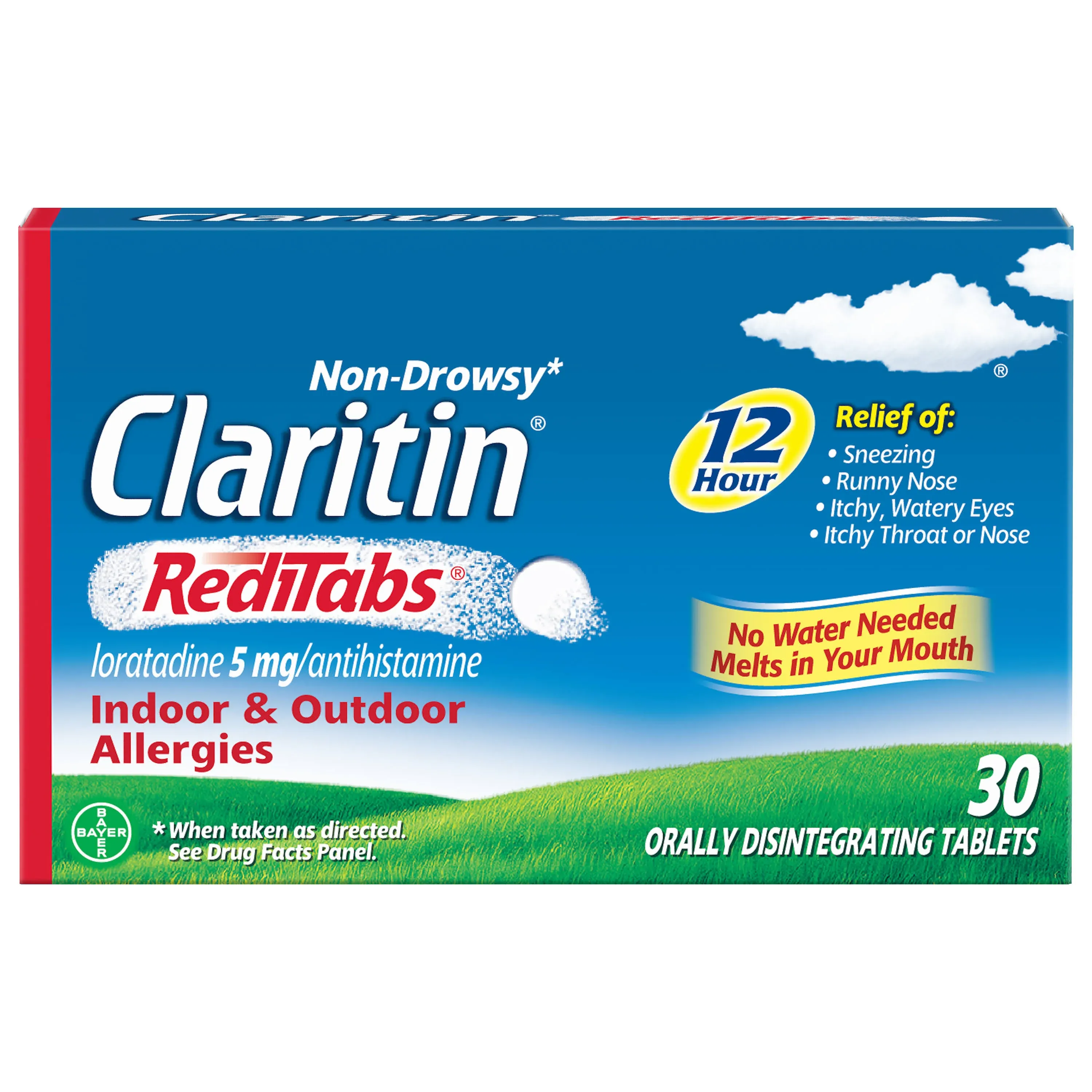 Claritin RediTabs Non-Drowsy Allergy Relief Orally Disintegrating Tablets 30 ct Box