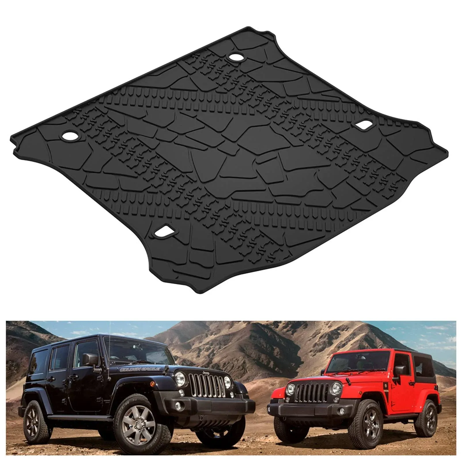 KIWI MASTER Cargo Mat for 2007-2018 Jeep Wrangler JK OEM Replacement 82213184 All Weather Custom Fit Rear Tray Trunk Mat Liner Black