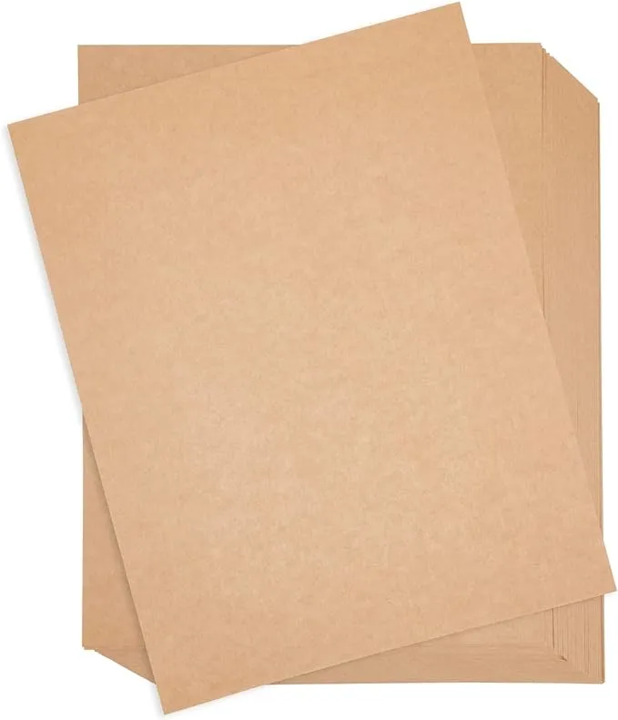 96 Pack Brown Kraft Paper Sheets for Drawing, Invitations, 8.5 x 11 In