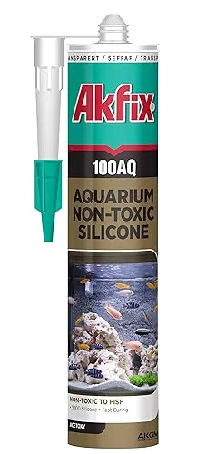 Akfix 100AQ Aquarium Safe Silicone Sealant - Waterproof Bond to Glass Clear 1