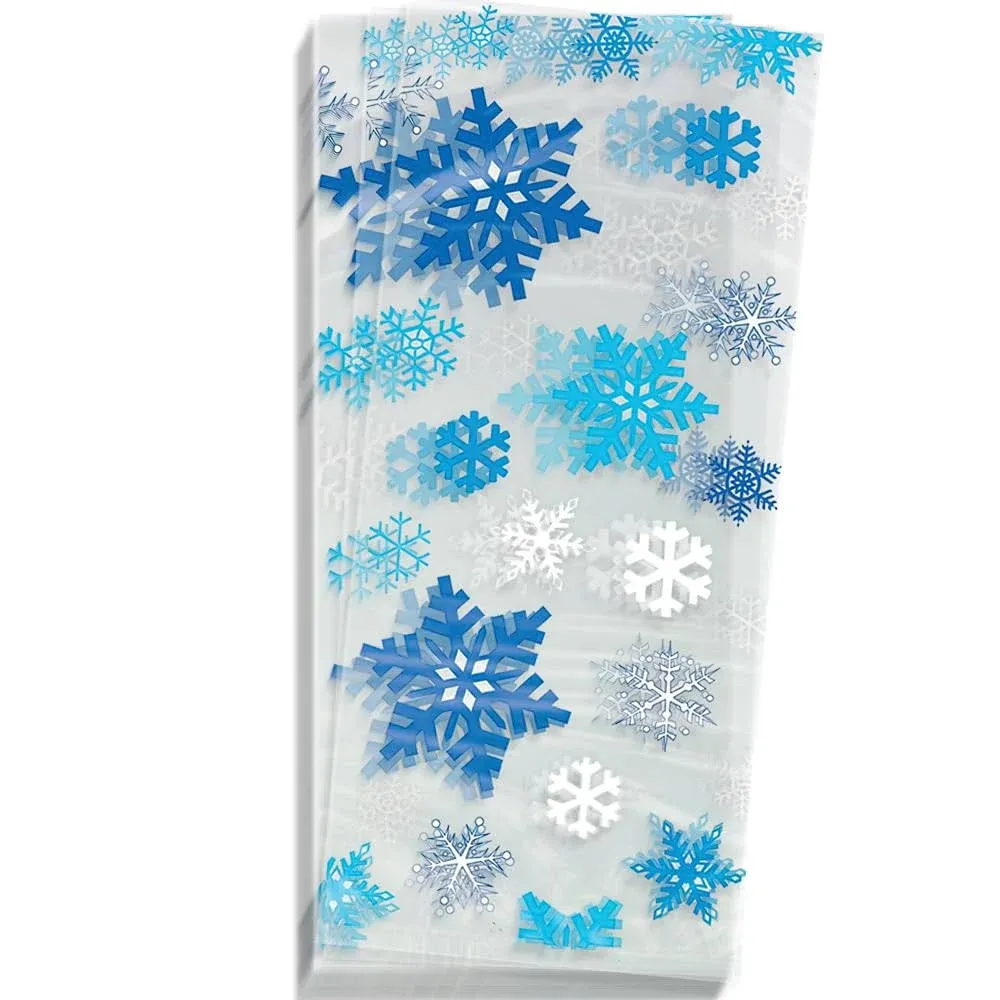 Unique Snowflake Party Cellophane Treat Bags - 20 count