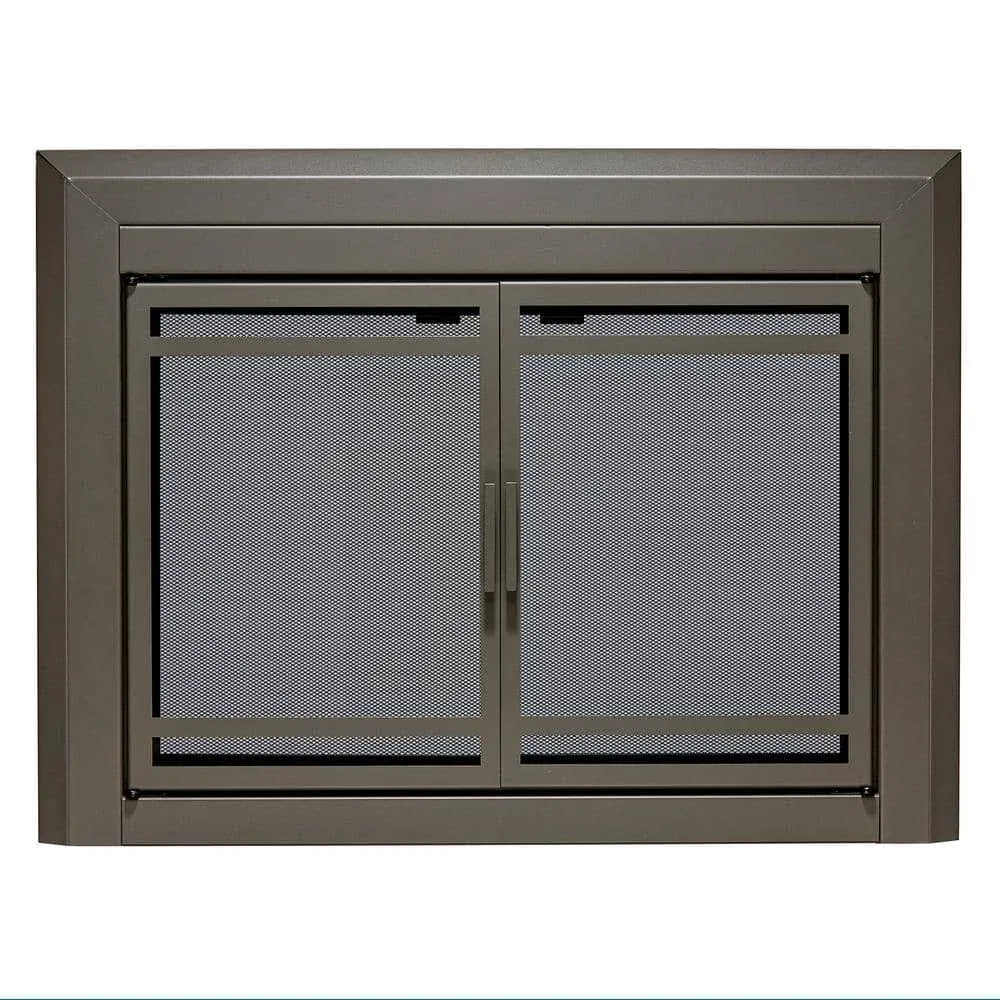 Uniflame Kendall Cabinet-style Fireplace Doors with Smoke Tempered Glass Small / Gunmetal