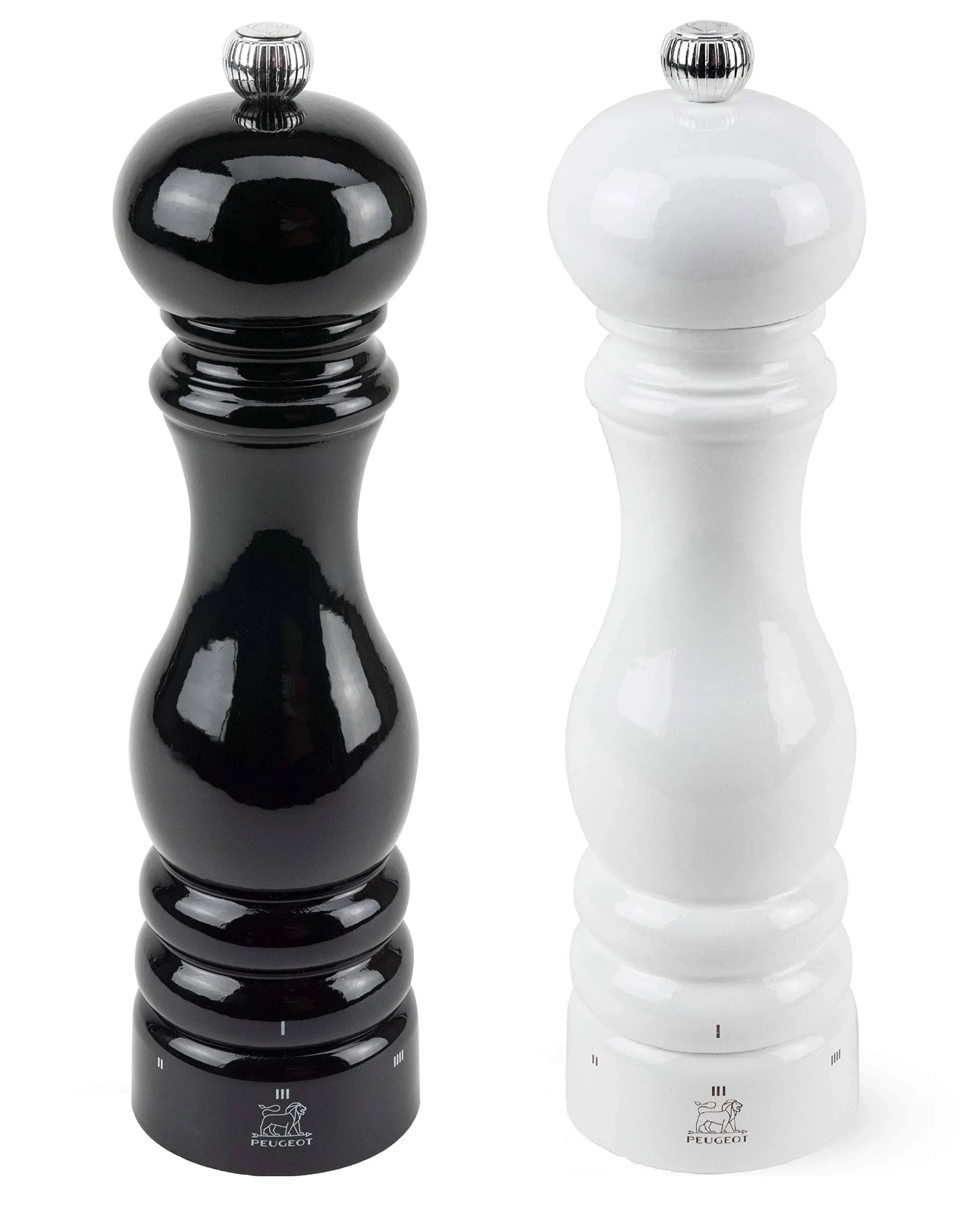 Peugeot Paris u'Select Lacquer Salt and Pepper Mill Set 8 3/4" Black and White