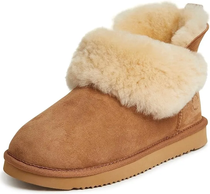 Fireside by Dearfoams Women's Perth Shearling Foldover Boot