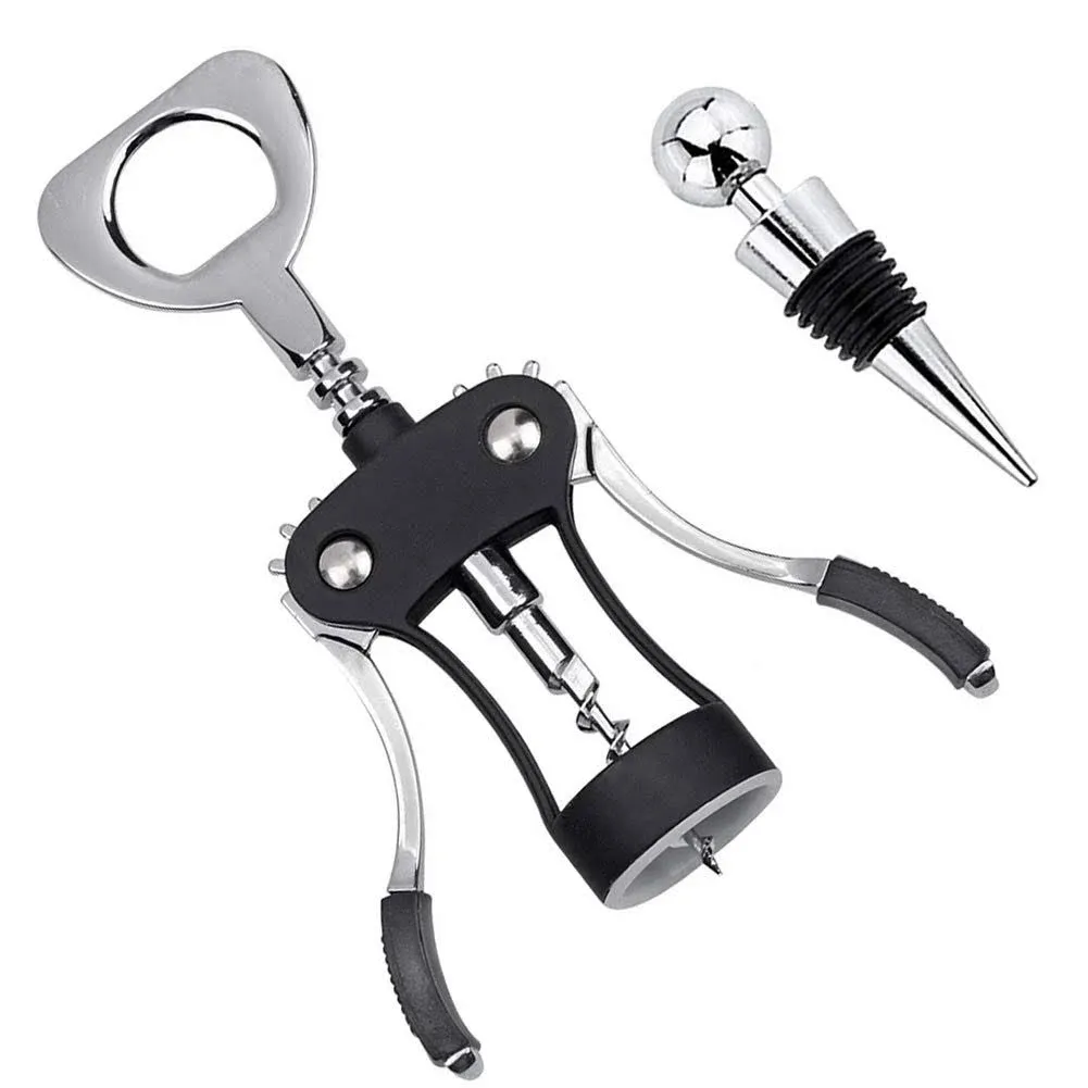 Foho Wine Opener, Multifunctional Wing Corkscrew Wine Bottle Opener for all Cork Stoppered and Beer Cap Bottles