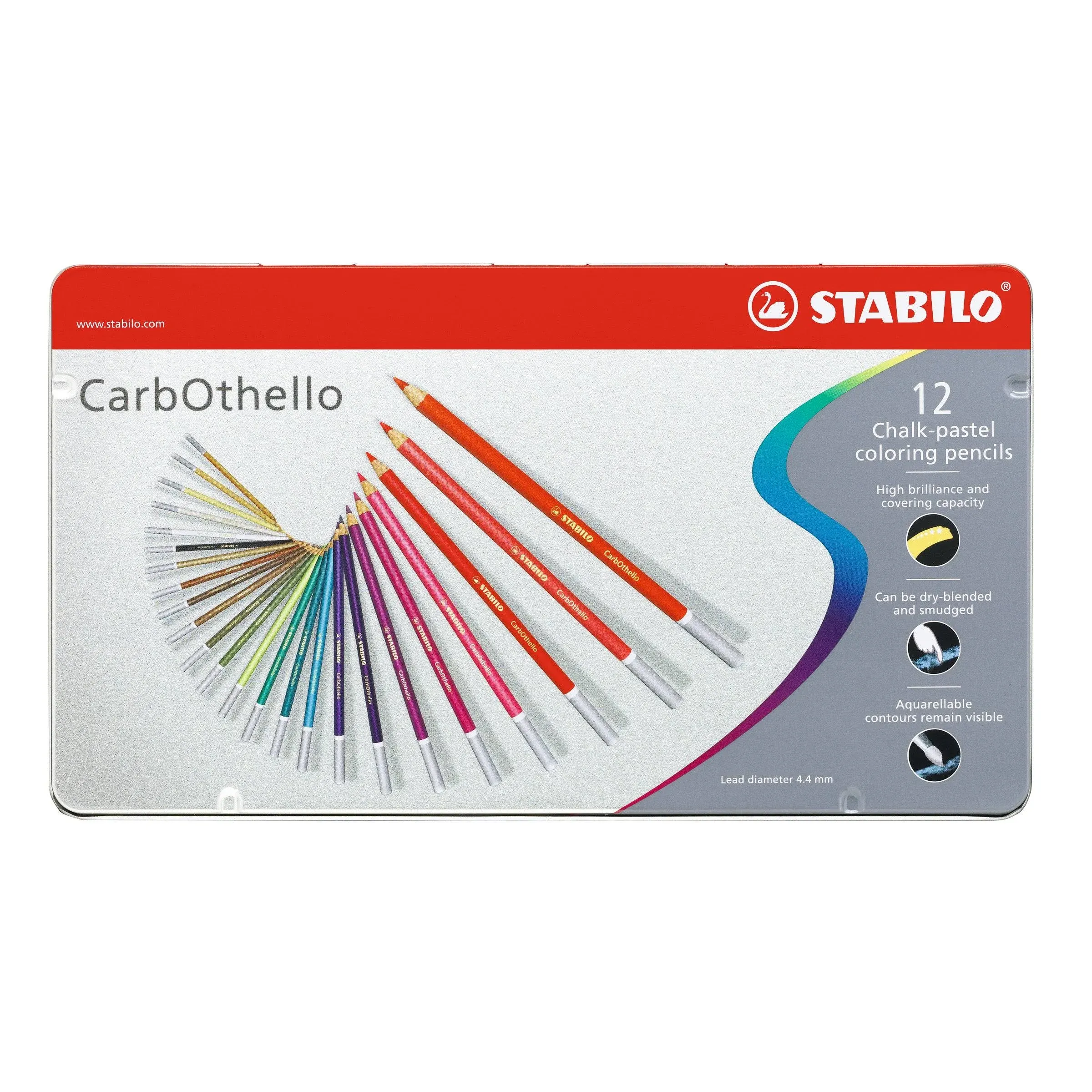 Chalk-Pastel Pencil - STABILO CarbOthello - ARTY+ - Tin of 60 - Assorted Colors