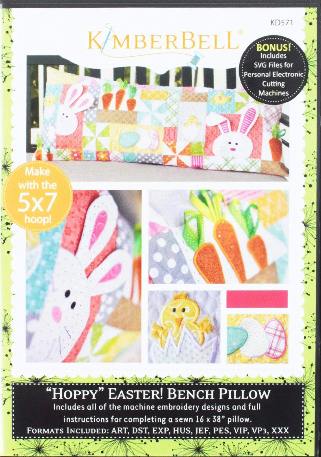 Kimberbell Hoppy Easter Bench Pillow