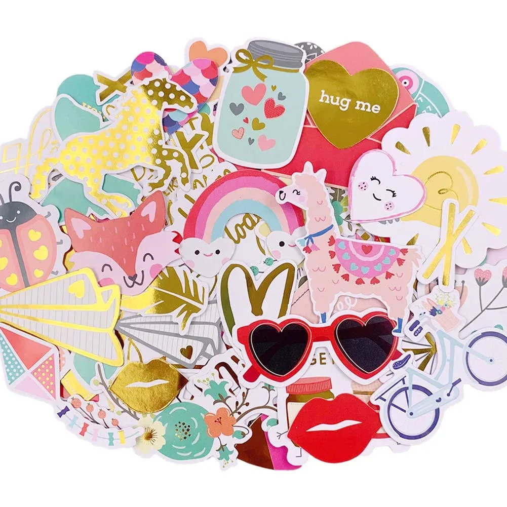 Enjonar 120pcs Scrapbook Stickers Cardstock Stickers Love Stickers Decorative ...