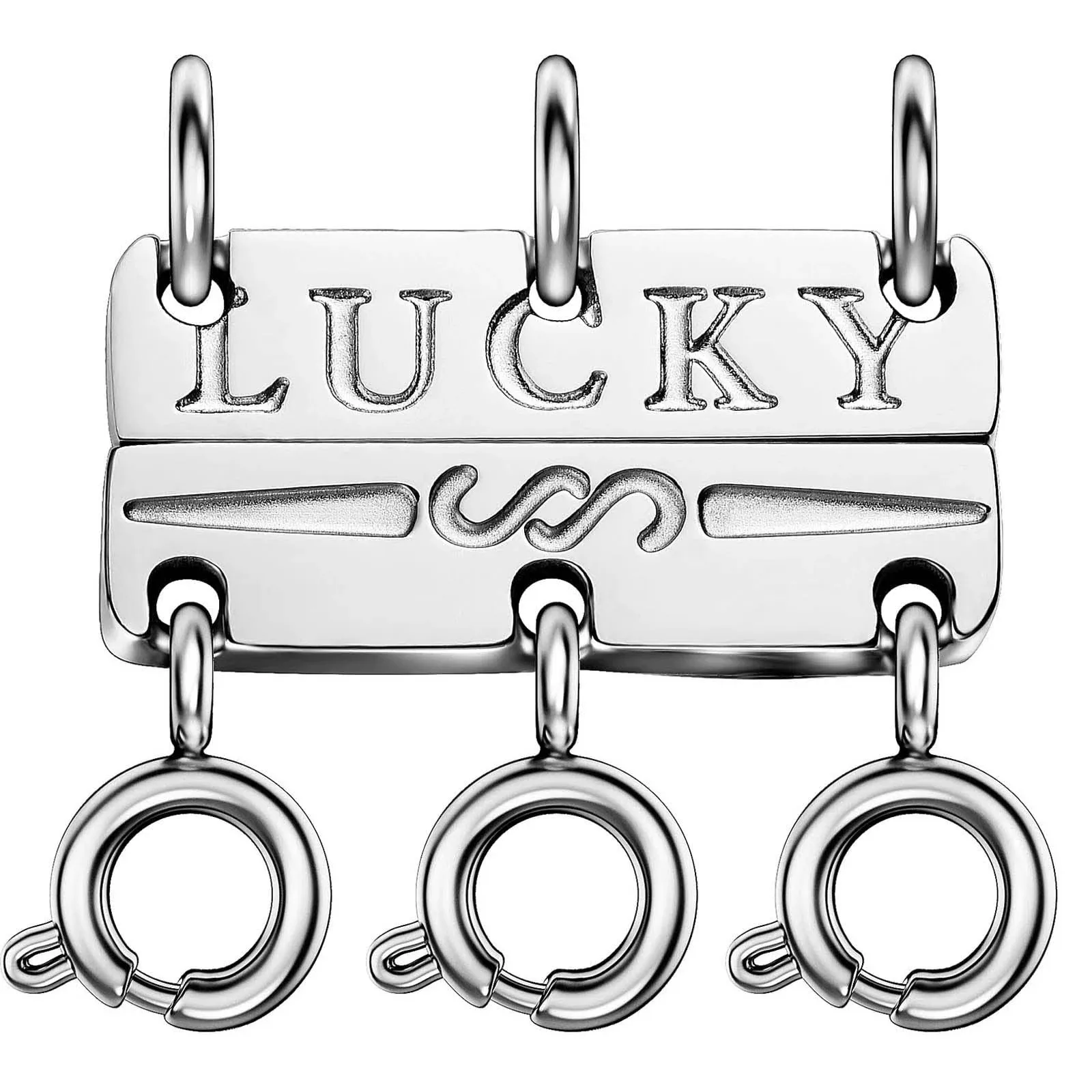 Qulltk Lucky Necklace Layering Clasps 18K Gold And Silver Separator for Stackable Necklaces Chains,Multiple Necklace Clasps And Closure