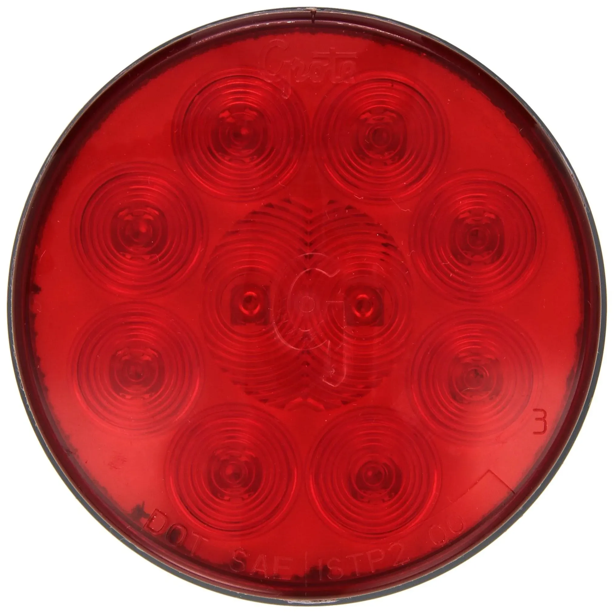 GROTE Stop/Turn/Tail Light: LED, Stop Light, Red, Round, 4 5/16 in Overall Dia, 4 5/16 in Overall Ht