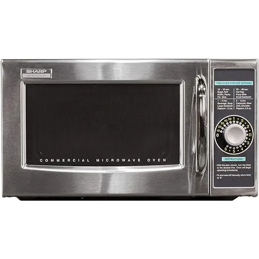 SHARP Professional Microwave: Stainless Steel, 1 cu ft Oven Capacity, 1,000 W Cooking Watt, R21LCFS