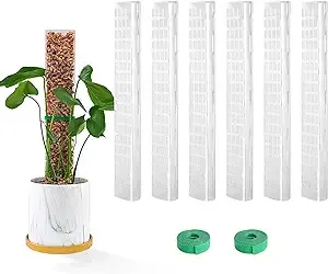 Bluepro 6 Pcs 15 Inch Plastic Moss Pole for Plants Monstera